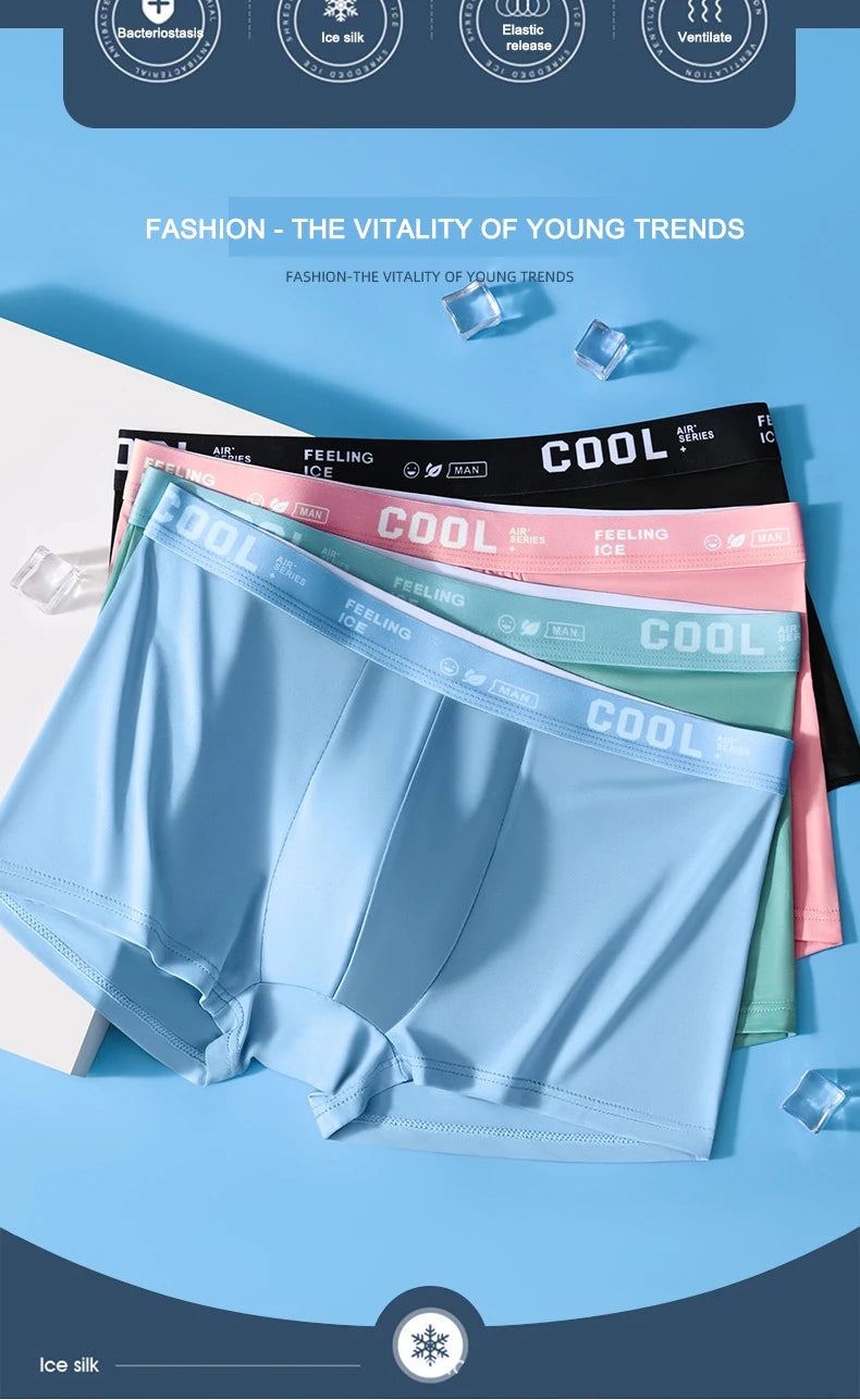 Men's Ice Silk Boxer Shorts L-6XL