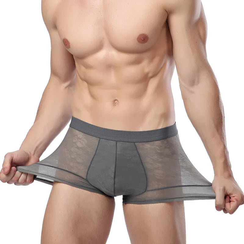 Men's Ultra Thin Ice Silk Boxer Underwear