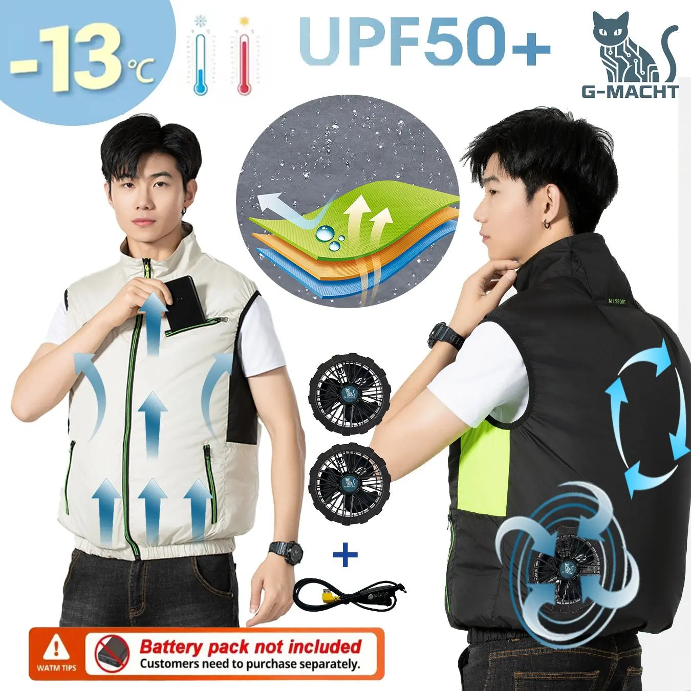 G-MACHT Breathable Cooling Vest for Outdoor Fishing