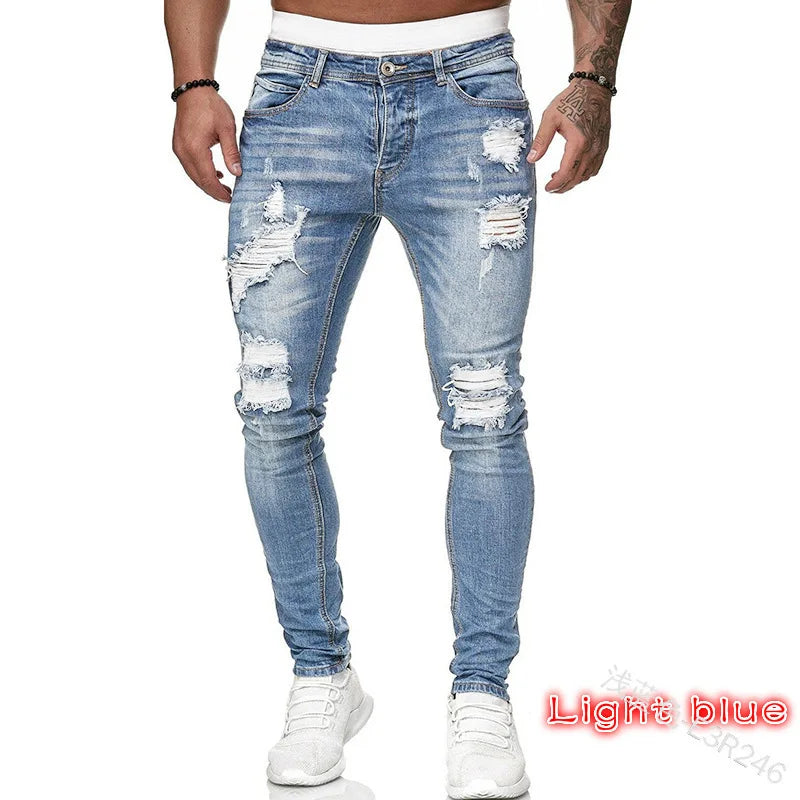 Mens Black Casual Slim Fit Jeans Pants