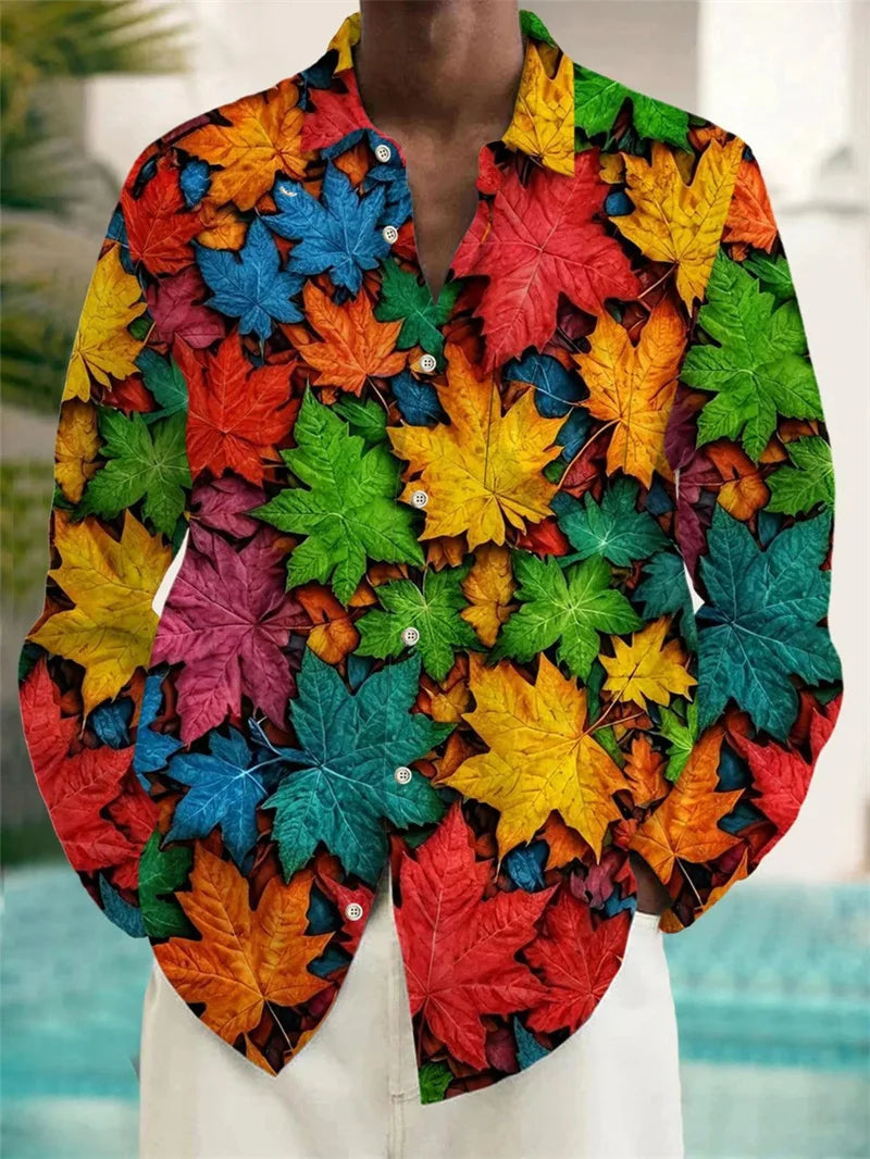 Men's Casual Long Sleeve Printed Shirt