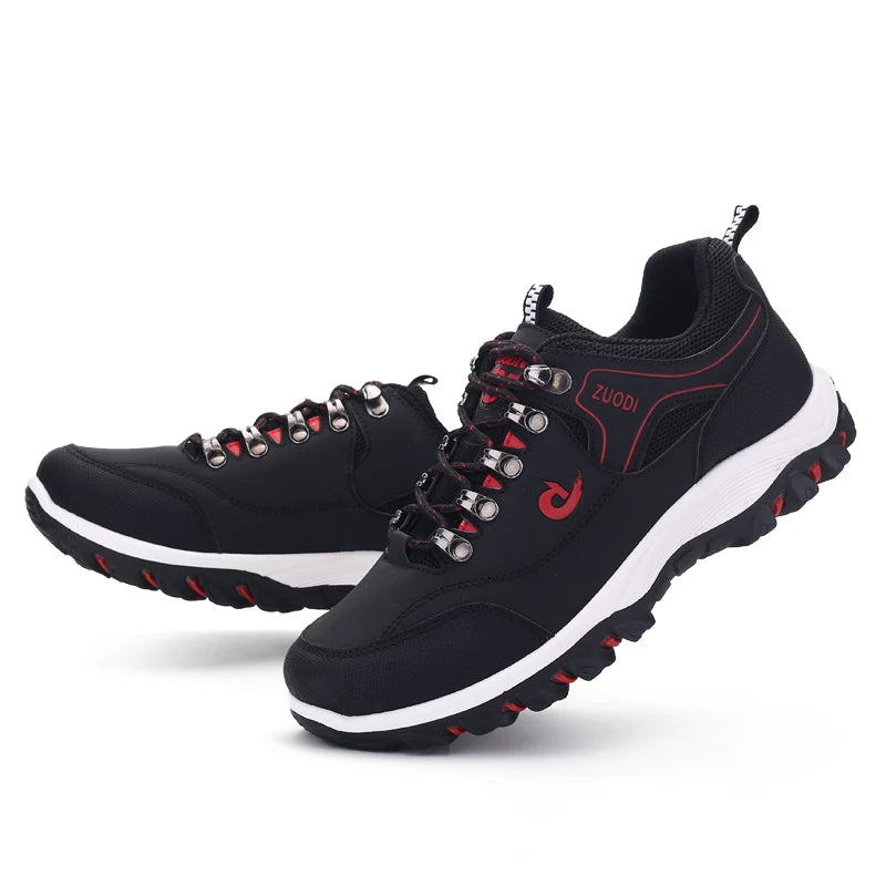 Leather Casual Sneakers for Men Lightweight Walking Shoes
