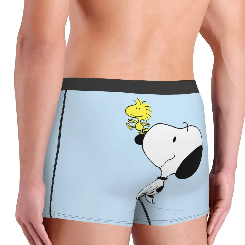 Snoopy Boxer Briefs for Men - Giggle Print Polyester Blend