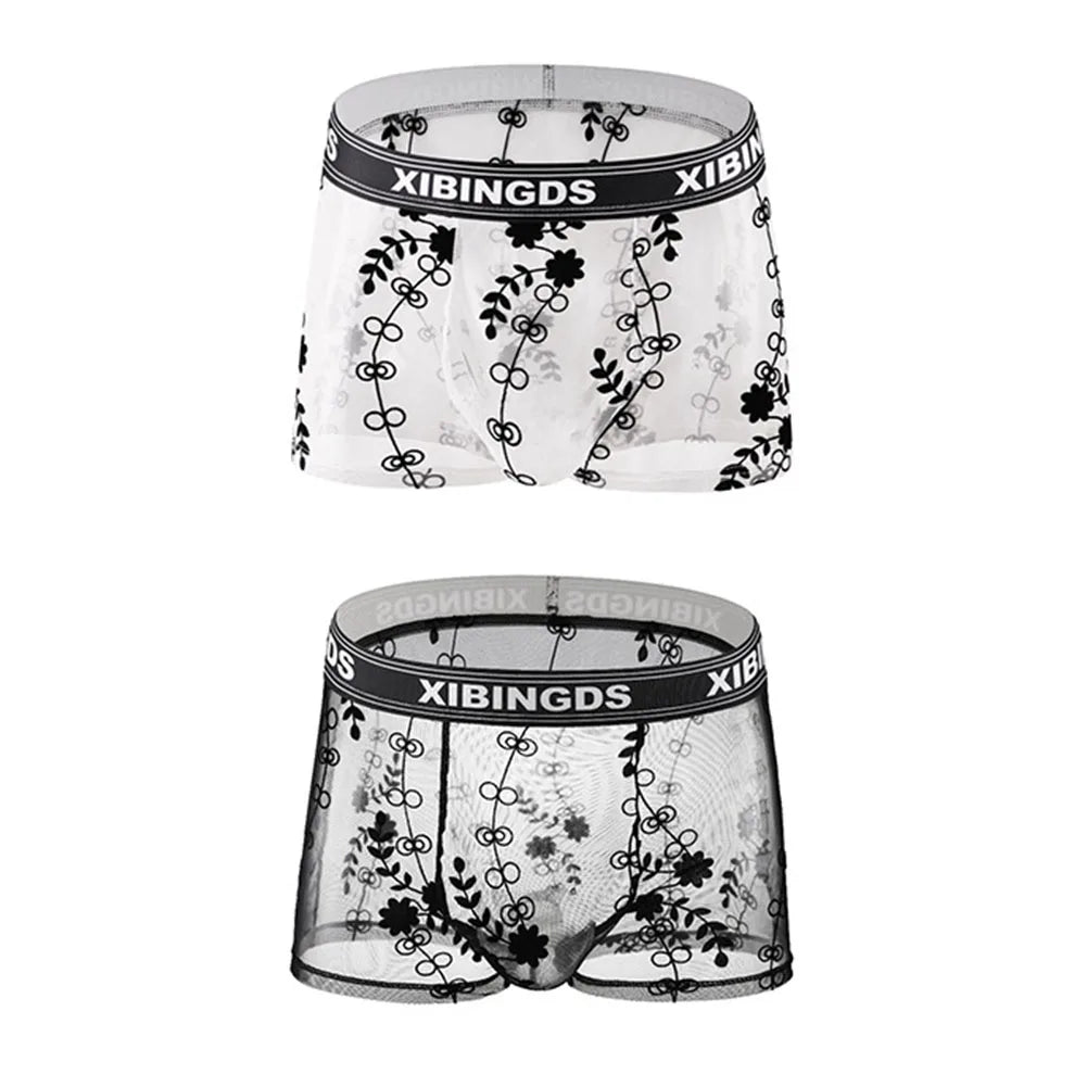 See Through Mesh Boxer Briefs for Men