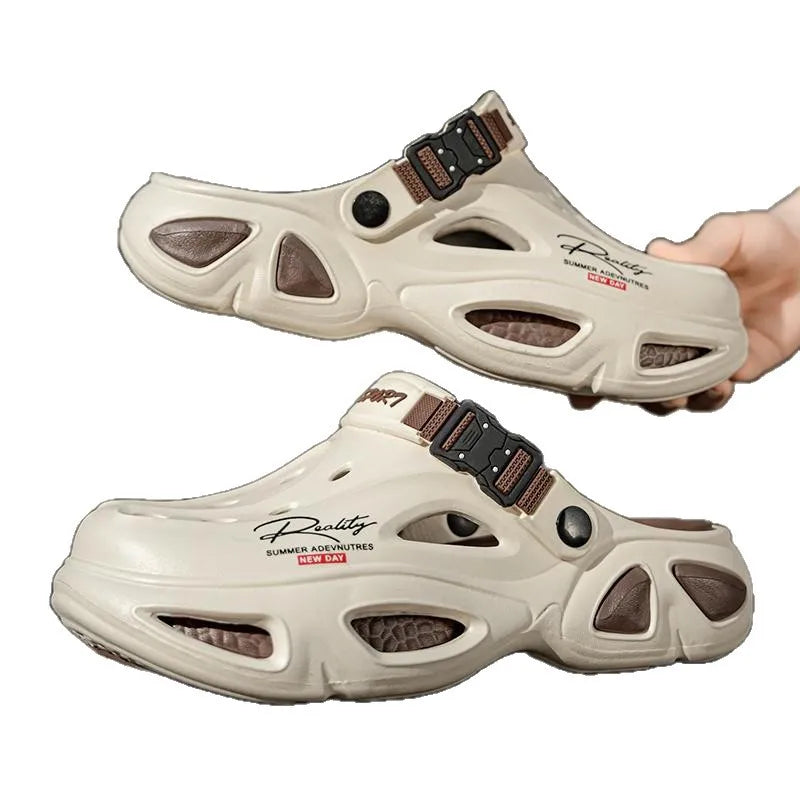Men's Casual Summer Beach Sandals Lightweight Leather