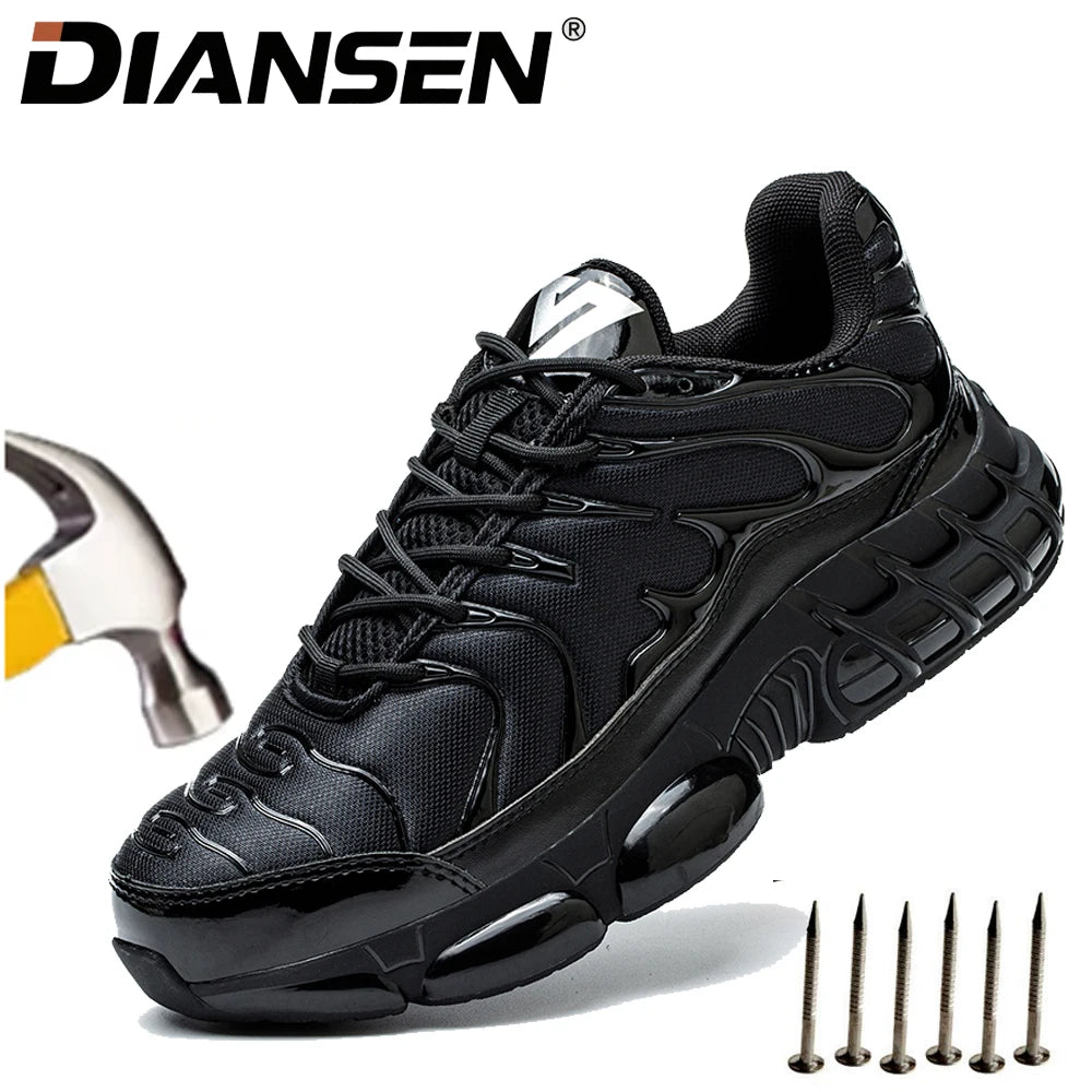 Men's Steel Toe Low Top Work Sneakers Adjustable Comfortable
