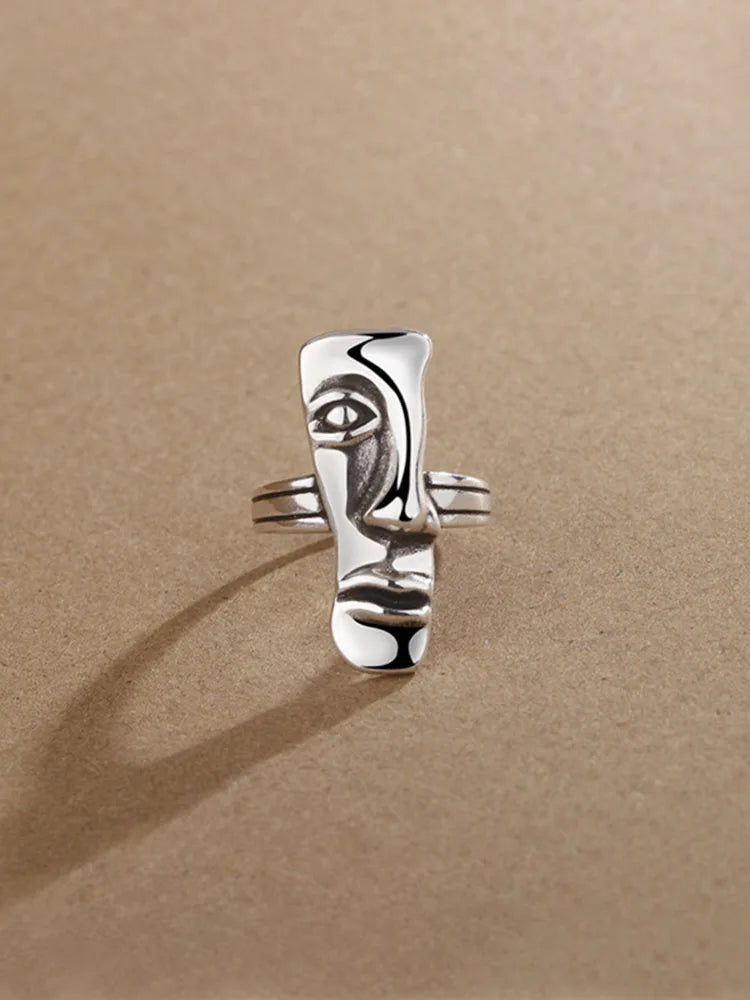 Abstract Face Finger Rings For Men Women Unisex Fashion