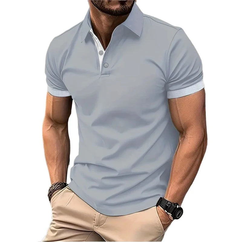 Men's Summer Short Sleeve Polo Shirt Lightweight Tee