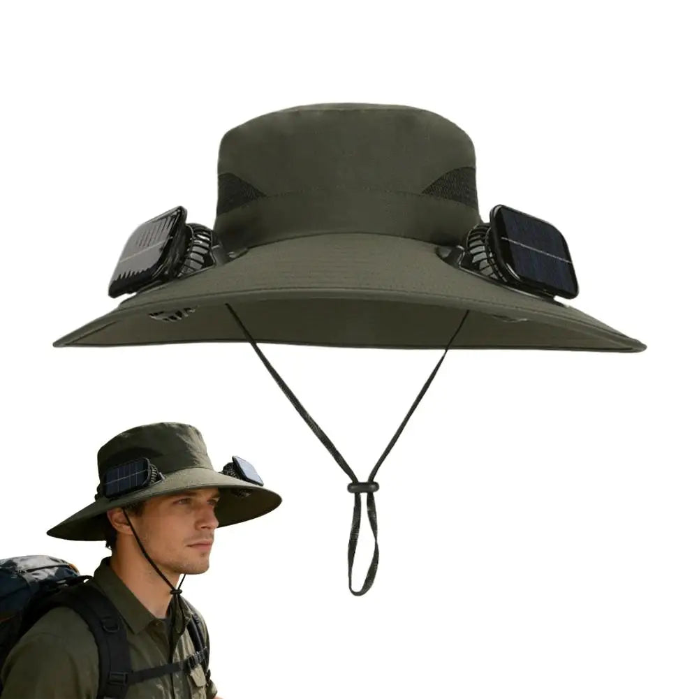 Solar Fan Hat for Men Women with Dual Solar Fans