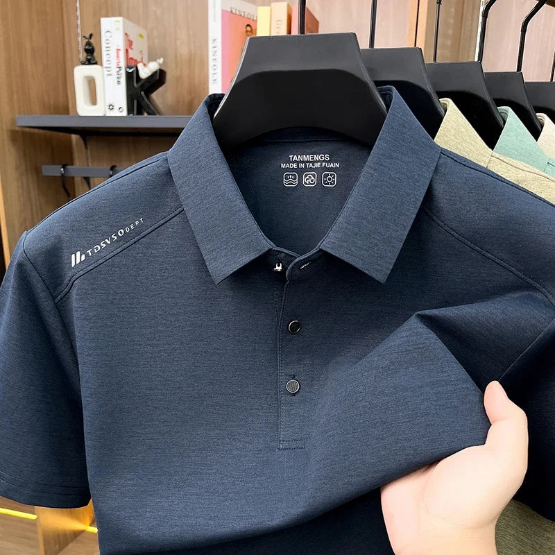 Mens Modern Polo T Shirt Short Sleeve Slim Fit Design Tops Suitable For Business Casual And Daily Wear
