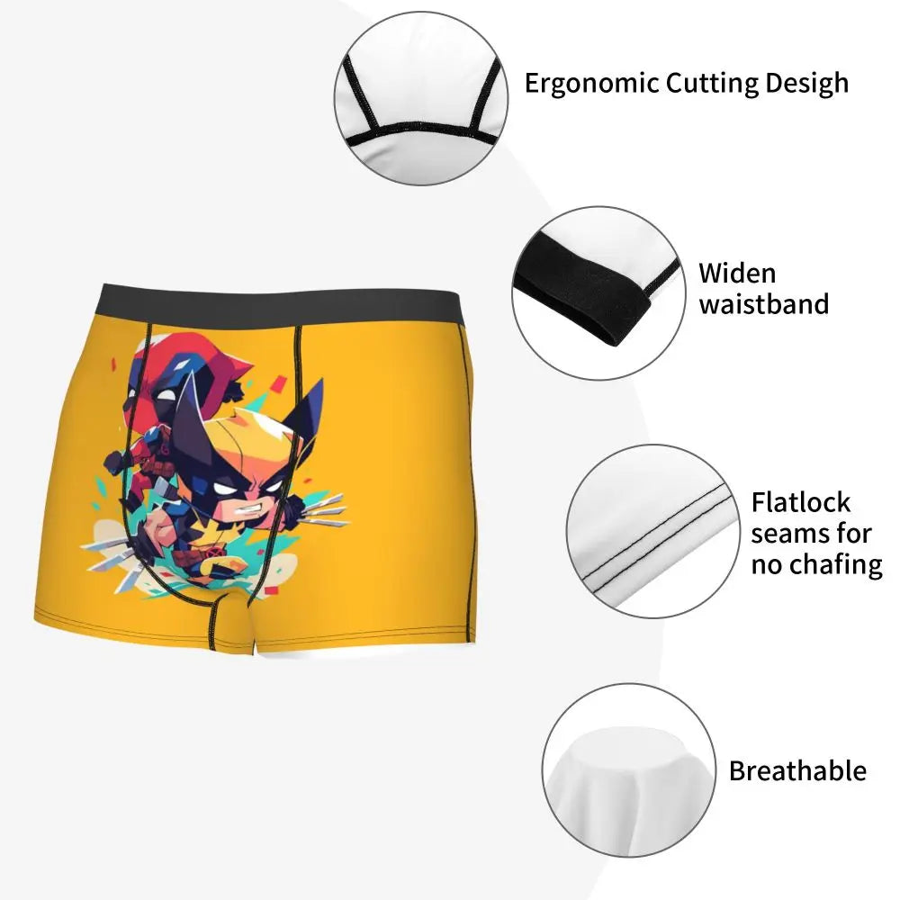 Deadpool Boxer Shorts for Men - Lycra Polyester Blend
