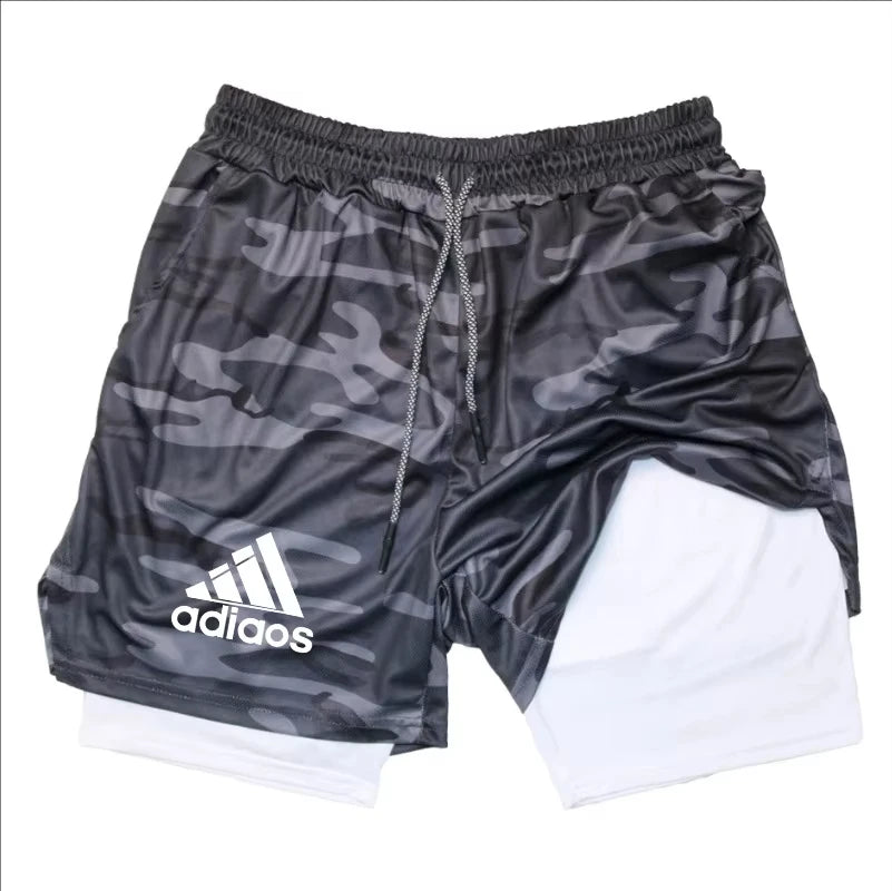 Men's compression shorts  running training sports shorts  summer gym  quick drying shorts in one