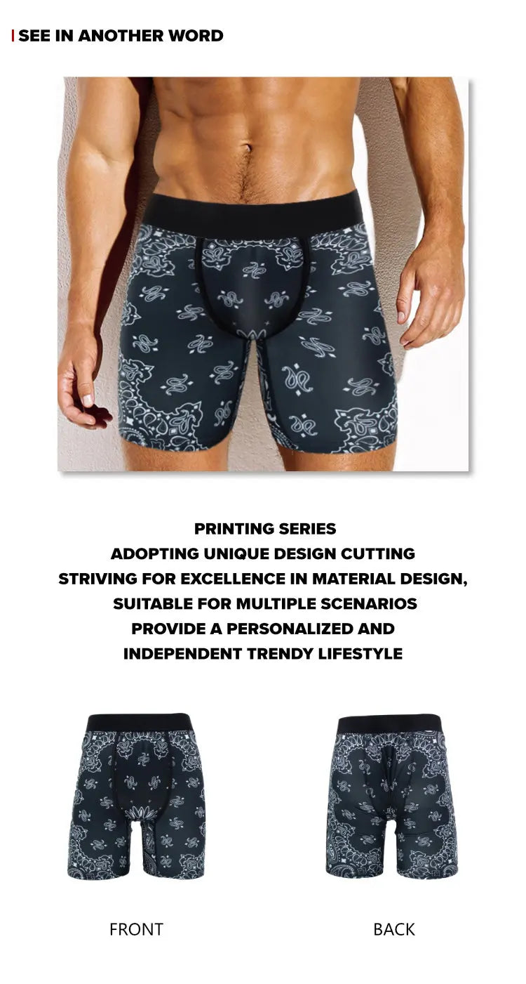 1Pcs Men Underwear Boxers Breathable Man Underpants S-3XL