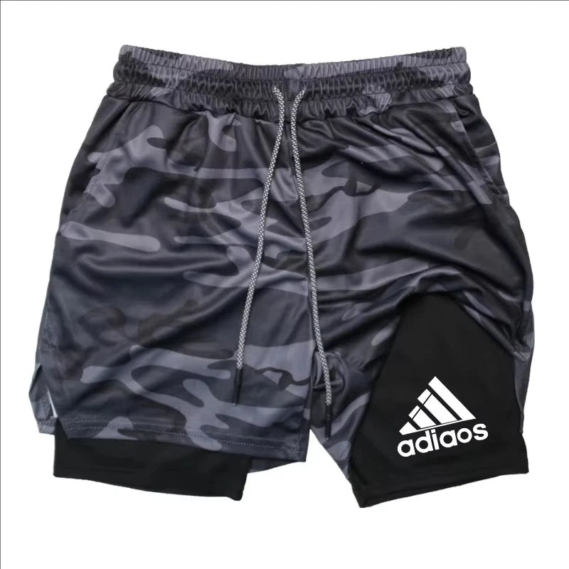 Men's compression shorts  running training sports shorts  summer gym  quick drying shorts in one