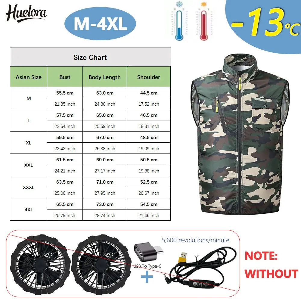 Men's Cooling Vest USB Air Conditioner Fan Jacket