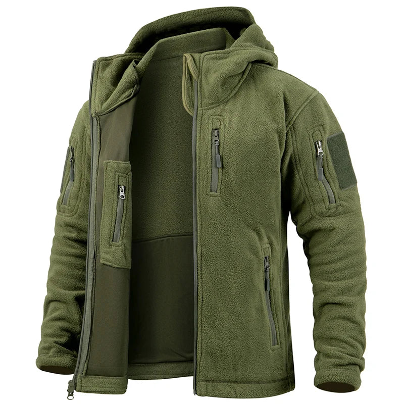 Men's Tactical Fleece Jacket Winter Zip Military Hoodies