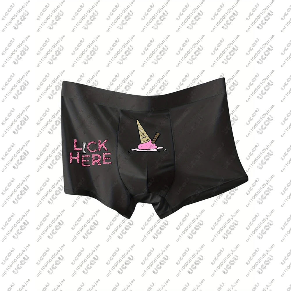 Funny Ice Cream Print Boxer Shorts for Men