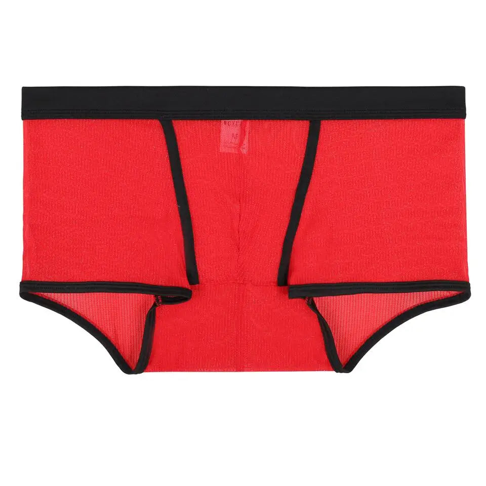 Men's Underwear Boxers Sexy Mesh Transparent Boxer Shorts Low Waist Breathable Panties Boxer for Man