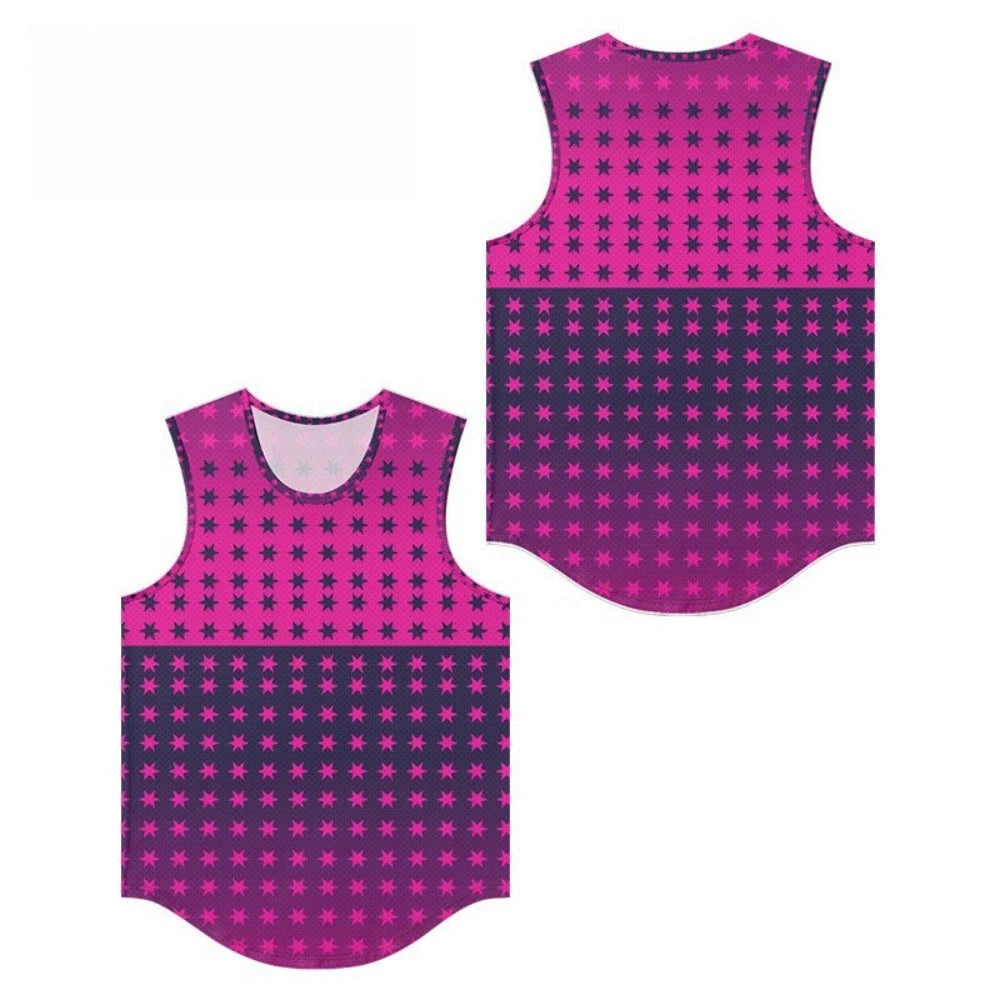 Mens Tank Top Vests Stars Sharks Printed Trendy Breathable Beachwear Essential Sleeveless Loose Summer Sports Oversize Clothing
