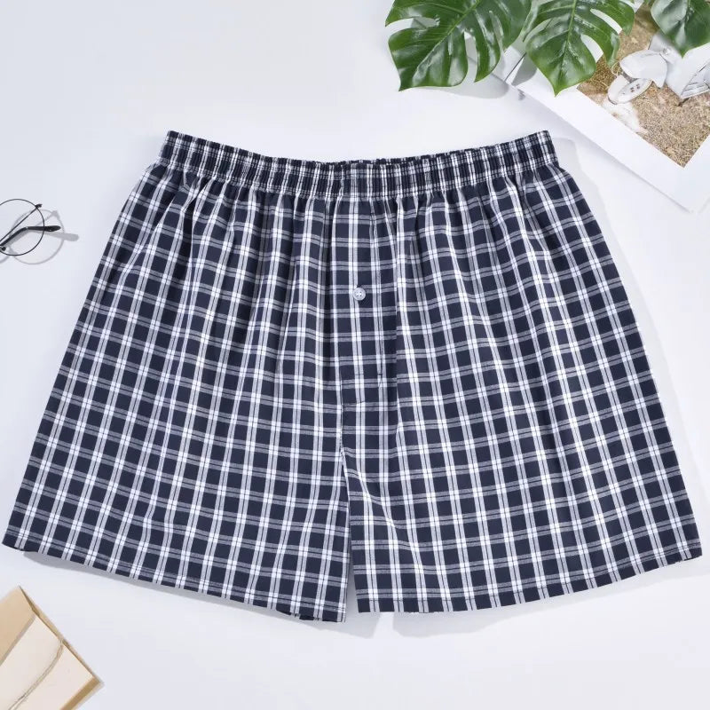 Men's Cotton Boxer Shorts for Sleep and Homewear