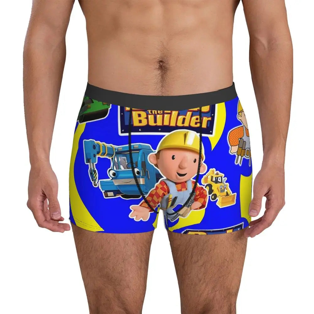 Boxer Underpants Shorts Bob The Builder Panties Men's Comfortable Underwear for Homme Man Boyfriend Gift