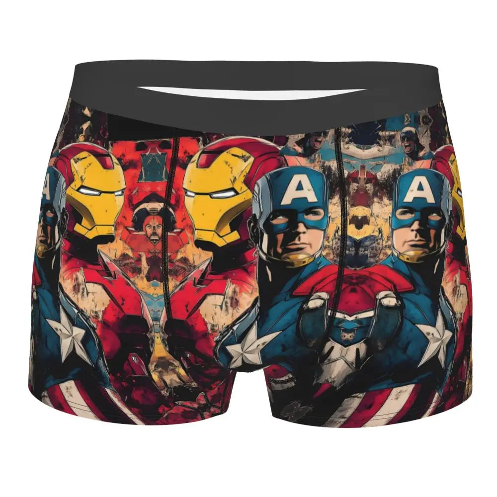 Captain America Comics Design Boxer Shorts for Men by MINISO