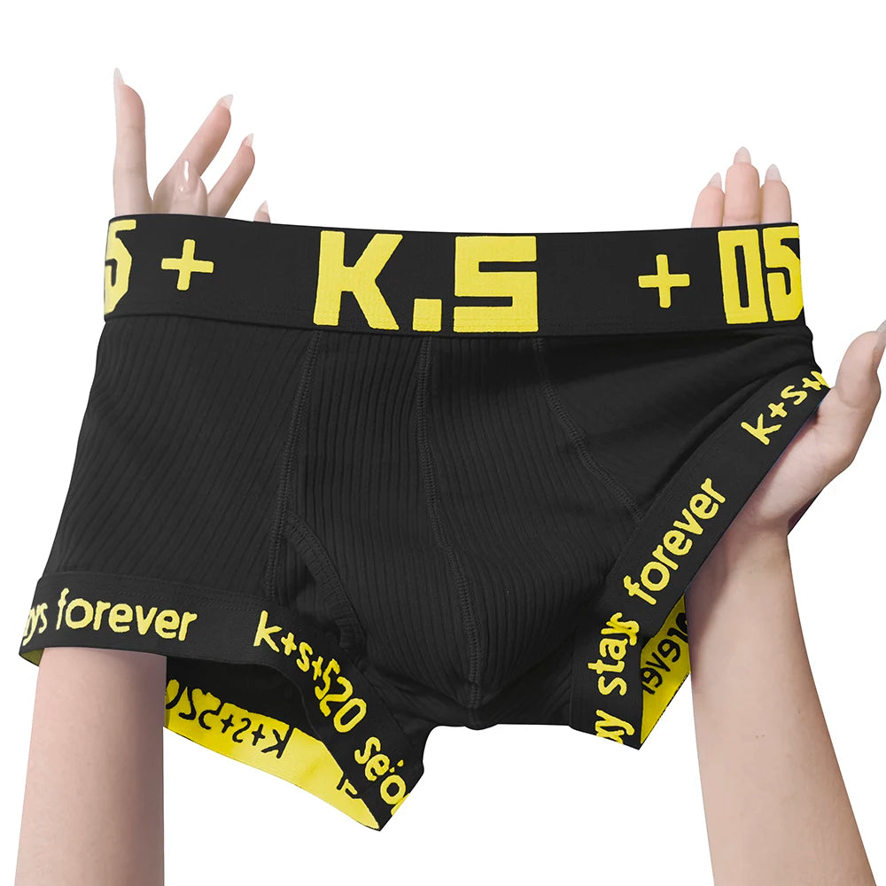 Men's Cotton Breathable Letter Printed Boxershorts