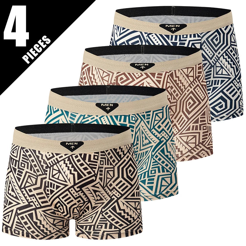 Men's Fashion Printed Boxers Breathable Underwear 6XL