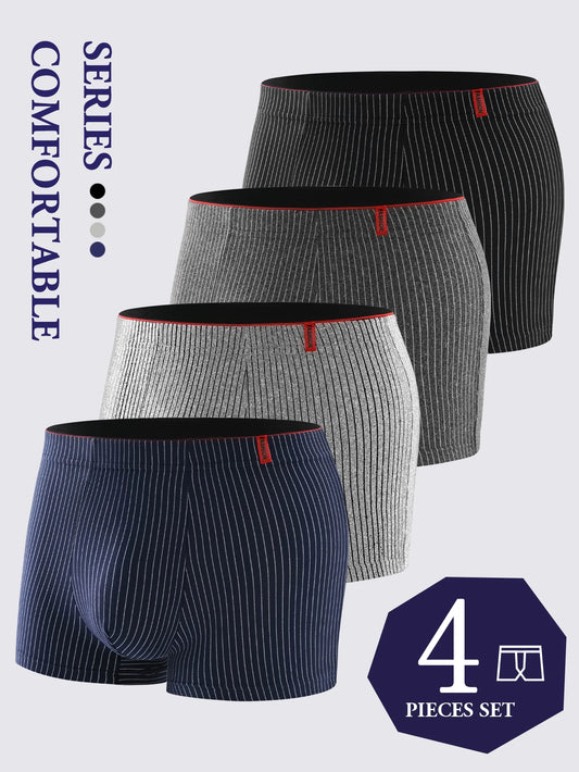 Men's Striped Boxer Shorts in Polyester and Elastane