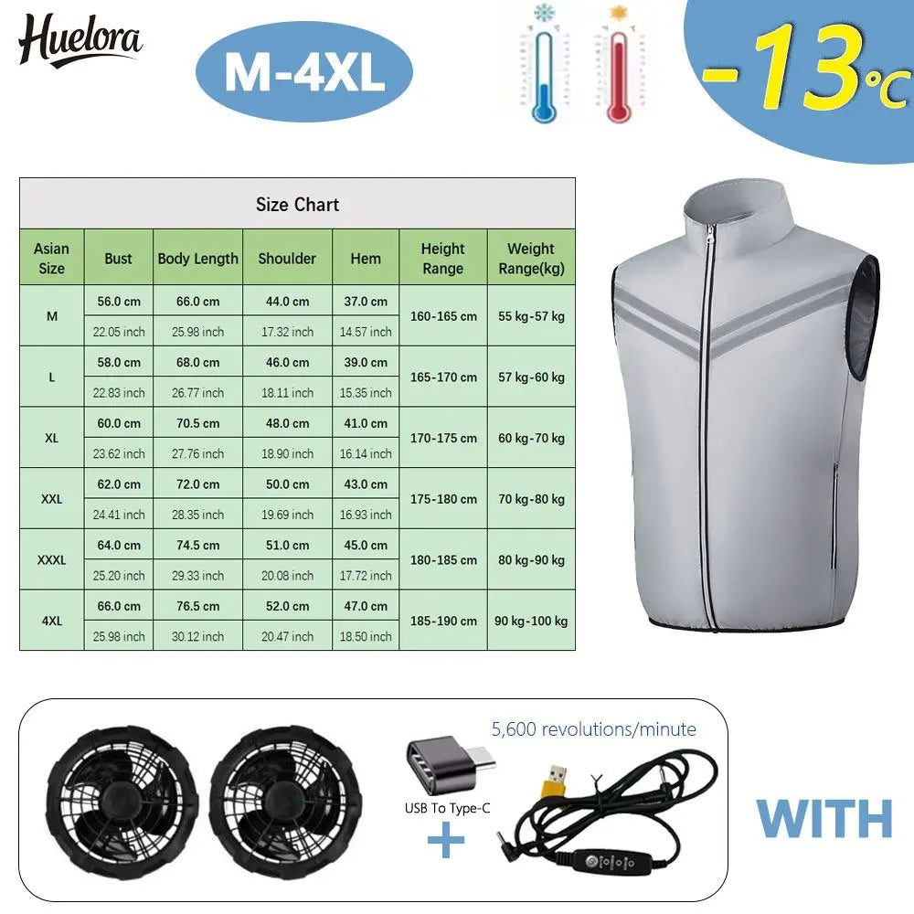 Cooling Vest for Men and Women with USB Dual Fan