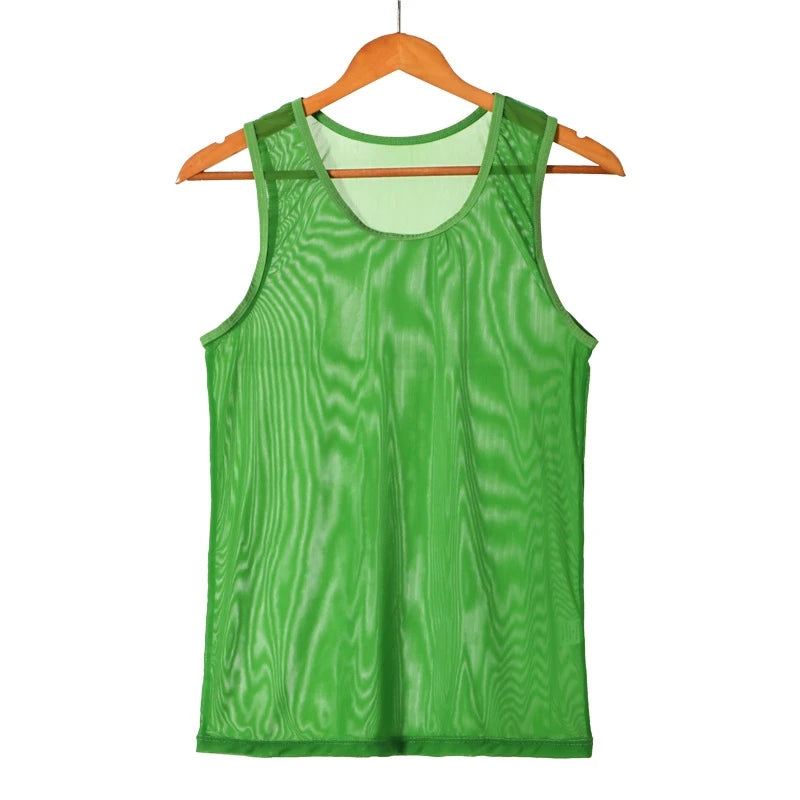 Men's Sleeveless Mesh Fishnet Training Tank Top