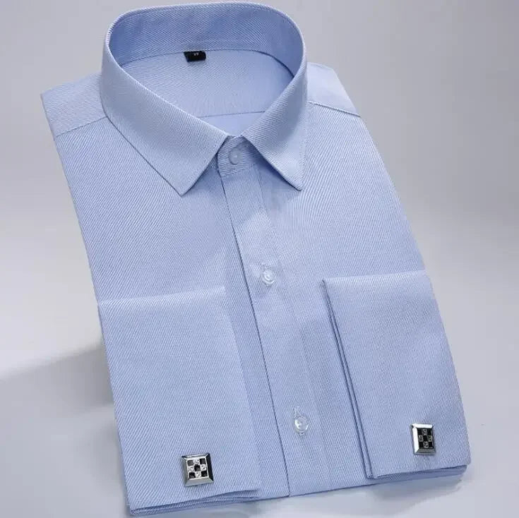 Men's Long Sleeve Formal Striped Dress Shirt
