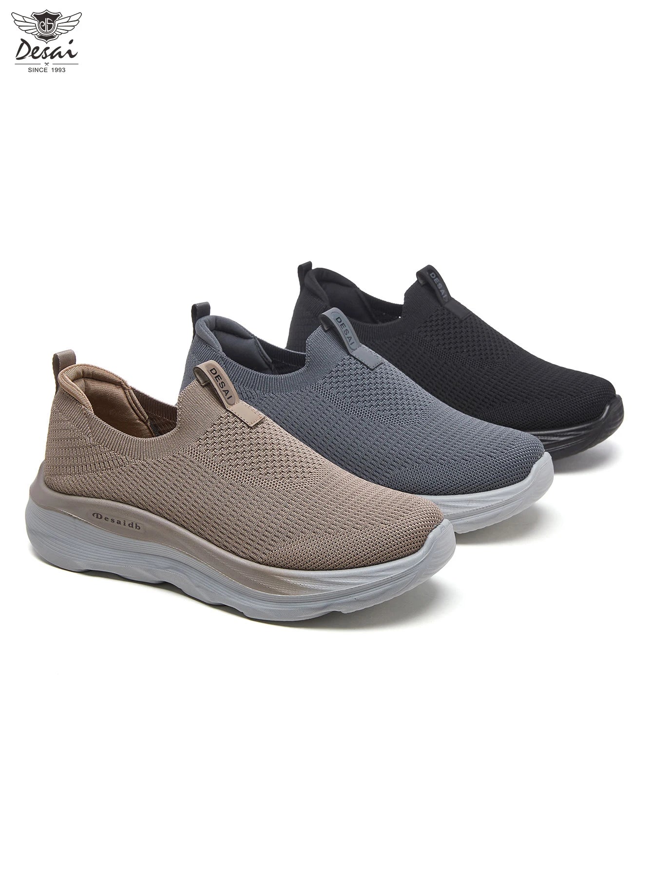 Summer Mesh Shoes for Men, Round Toe Lightweight Flexible Sneakers, Breathable Non-Slip Footwear for Gym, Jogging and Travel