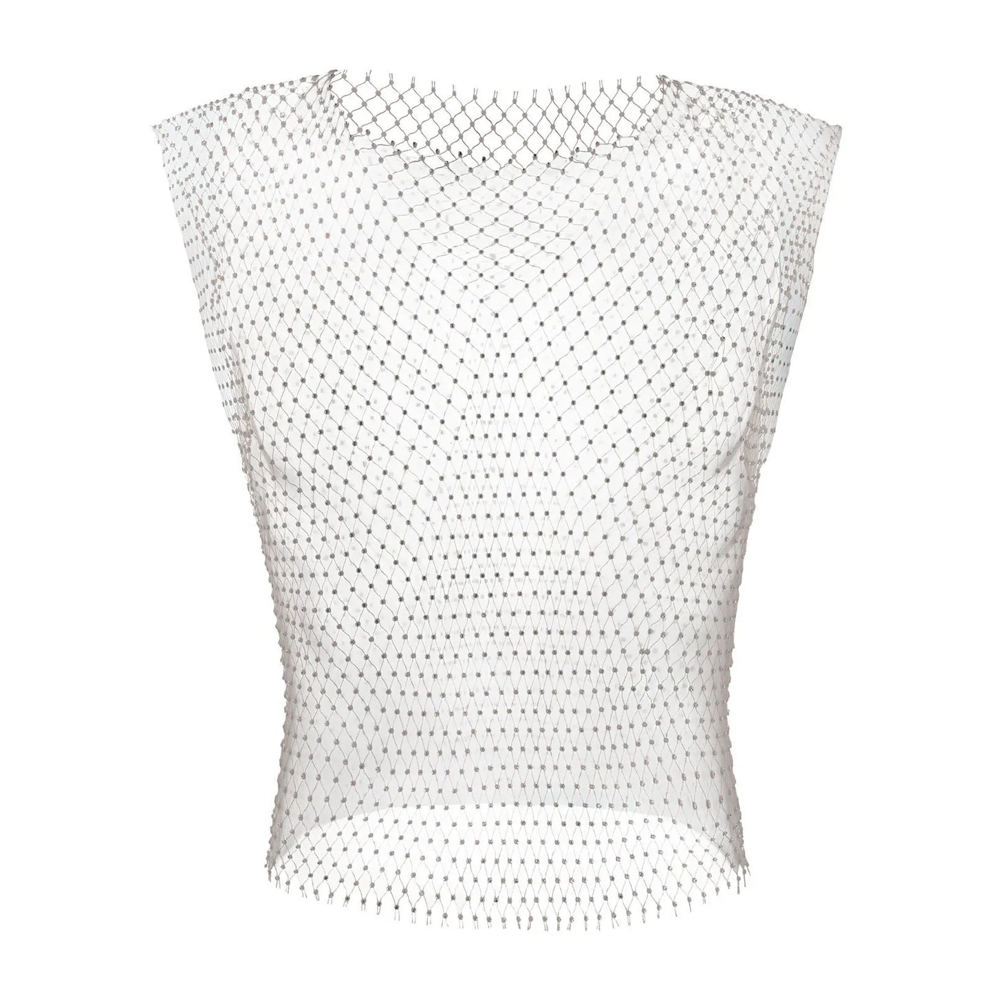 2026 New Men's Sexy Tank Tops Fishnet Rhinestone Shiny Hollow Vest Man Mesh See-Through Sleeveless T-Shirt Transparent Clothing