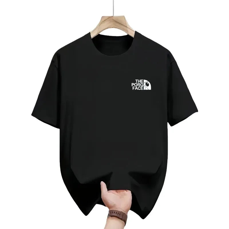 Loose short-sleeved T-shirts, summer fashion couple casual round-neck printed tops suitable for both men and women  cotton
