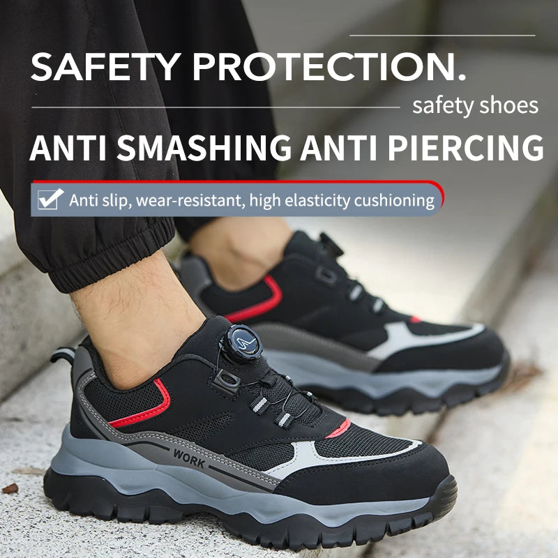 Men's Steel Toe Safety Boots Lightweight Black Sneakers