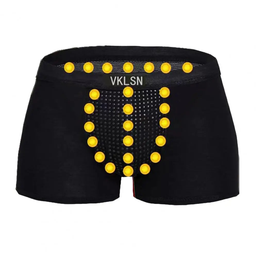 Men Boxers Sweat Absorption U Convex Magnetic Physiological Underwear Massage Solid Color Plus Size Men Underpants Inner Wear
