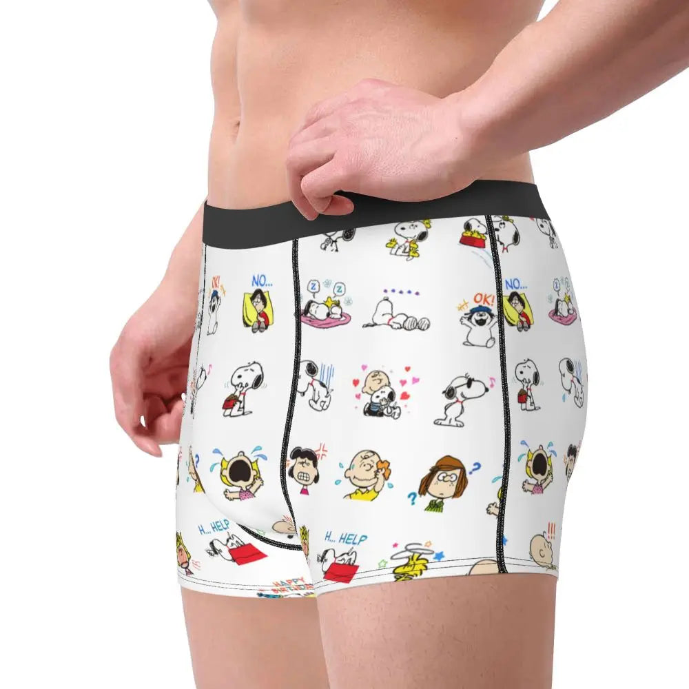 Snoopy Boxer Briefs for Men - Giggle Print Polyester Blend