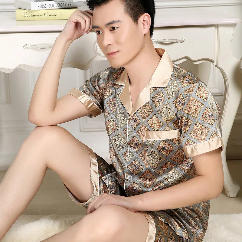 Thin Ice Silk Pajamas for Men