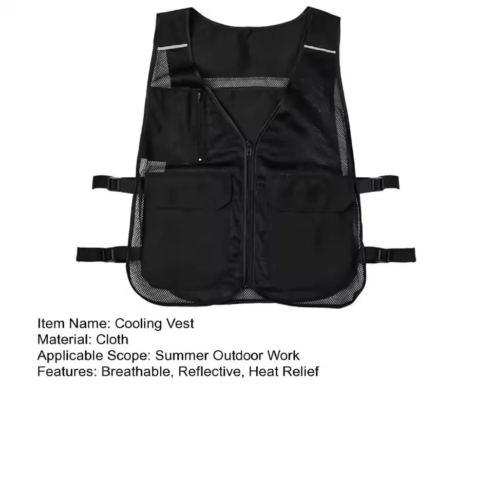 Ice Cooling Vest 60x49cm Breathable Mesh Utility Jacket