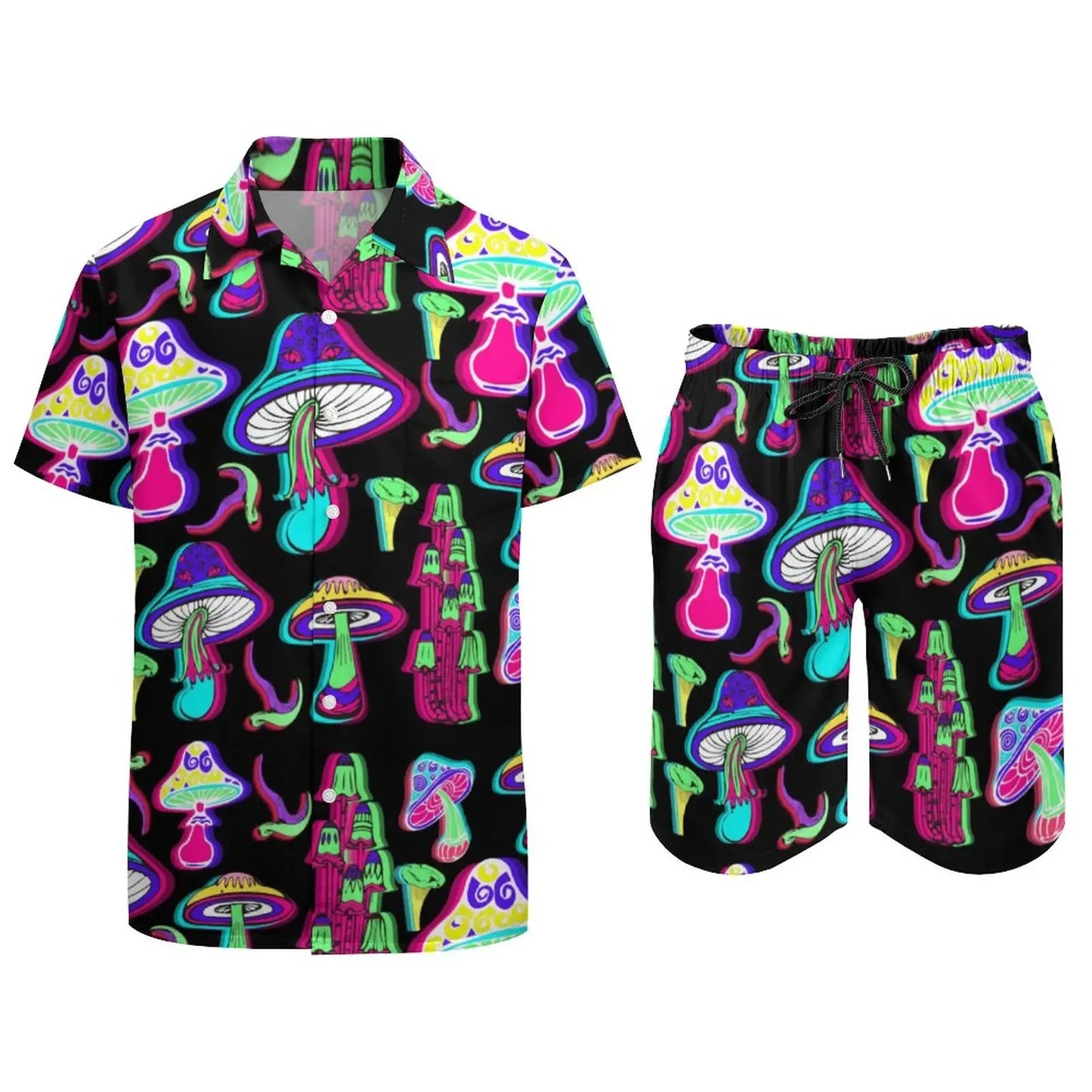 Psychedelic Magic Mushroom Men 2Pcs Casual Set