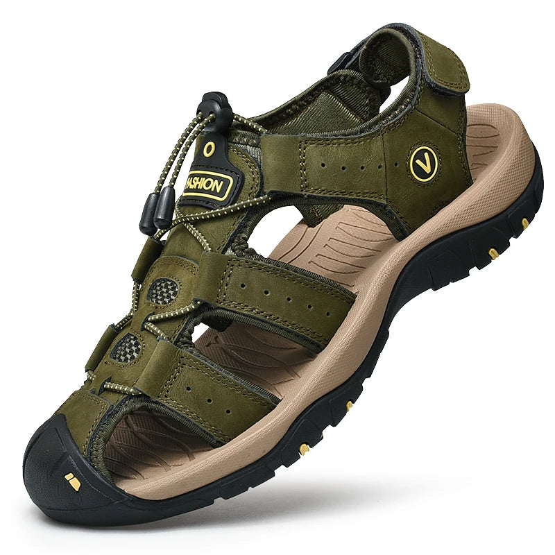 Genuine Leather Summer Sandals for Men Casual Beach Shoes