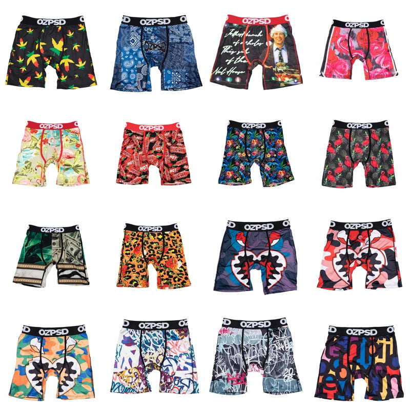 OZPSD Brand 1Pcs Men Underwear Boxers Breathable Swimming Sexy Man Underpants S-2XL Men's