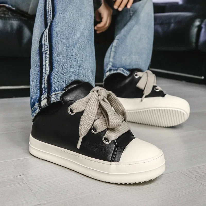 Men's PU Leather Casual Sneakers for Spring and Autumn