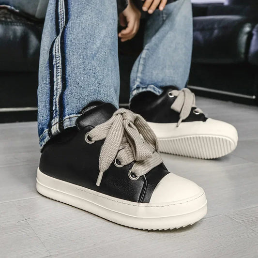 Men's PU Leather Casual Sneakers for Spring and Autumn