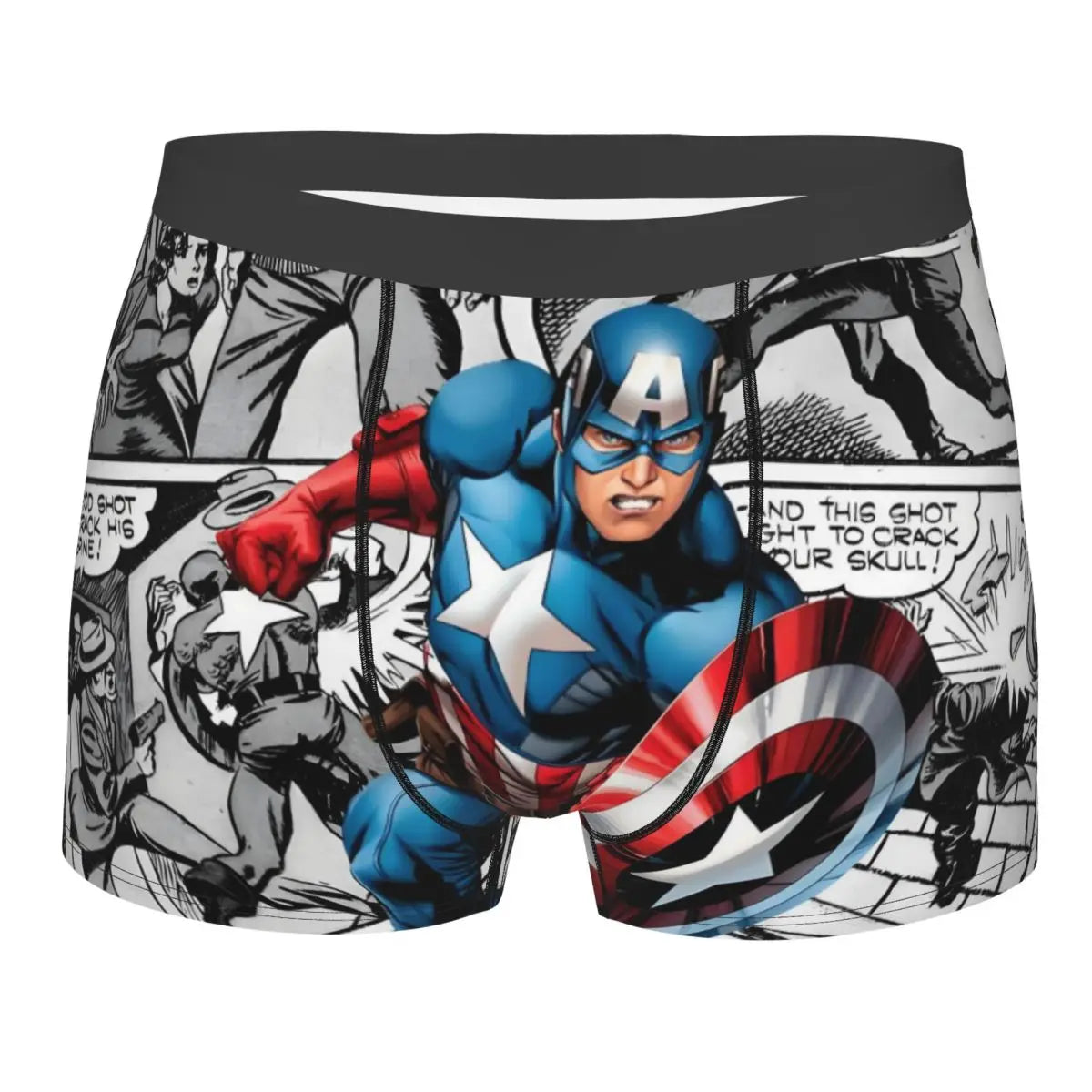 Captain America Comics Design Boxer Shorts for Men by MINISO