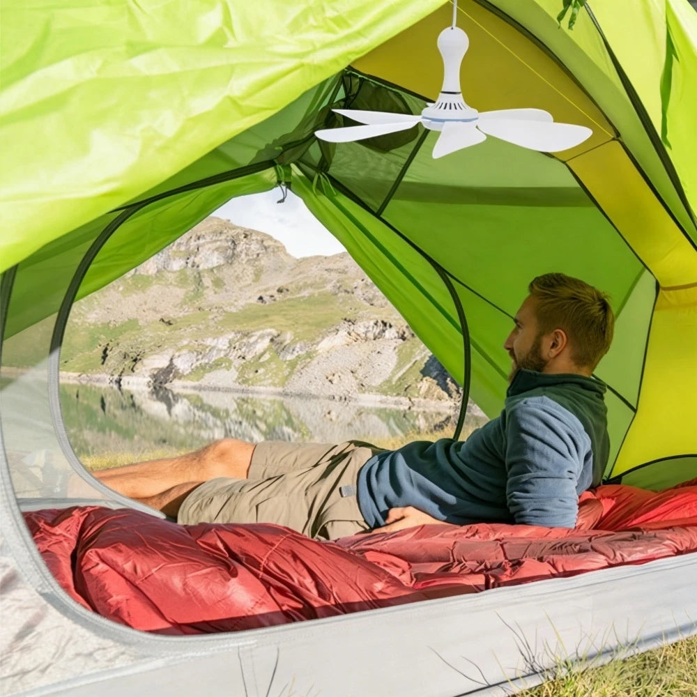 XIAOTREE USB Ceiling Fan with 6 Blades for Camping and Home