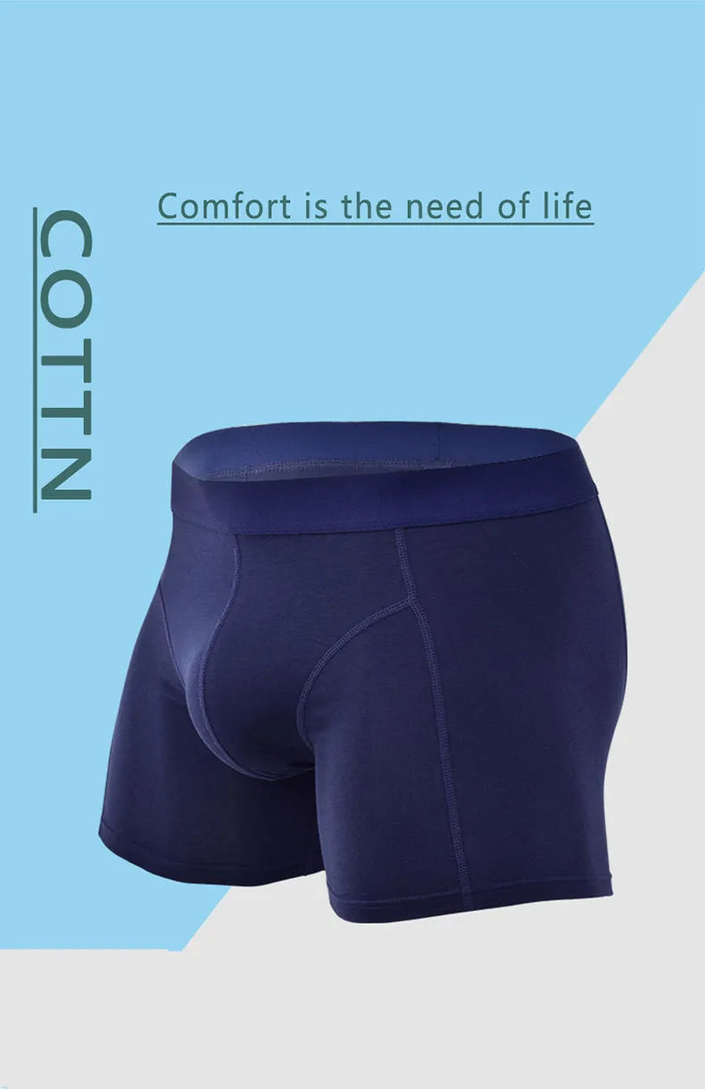 Cotton Boxer Shorts for Men - Middle Waist U Convex