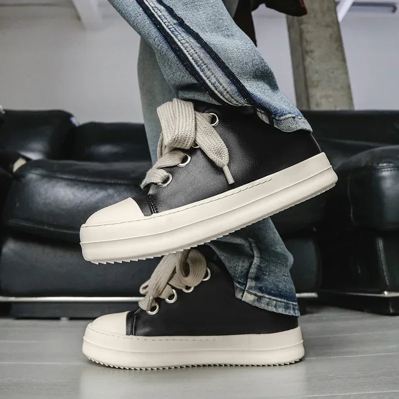 Men's PU Leather Casual Sneakers for Spring and Autumn