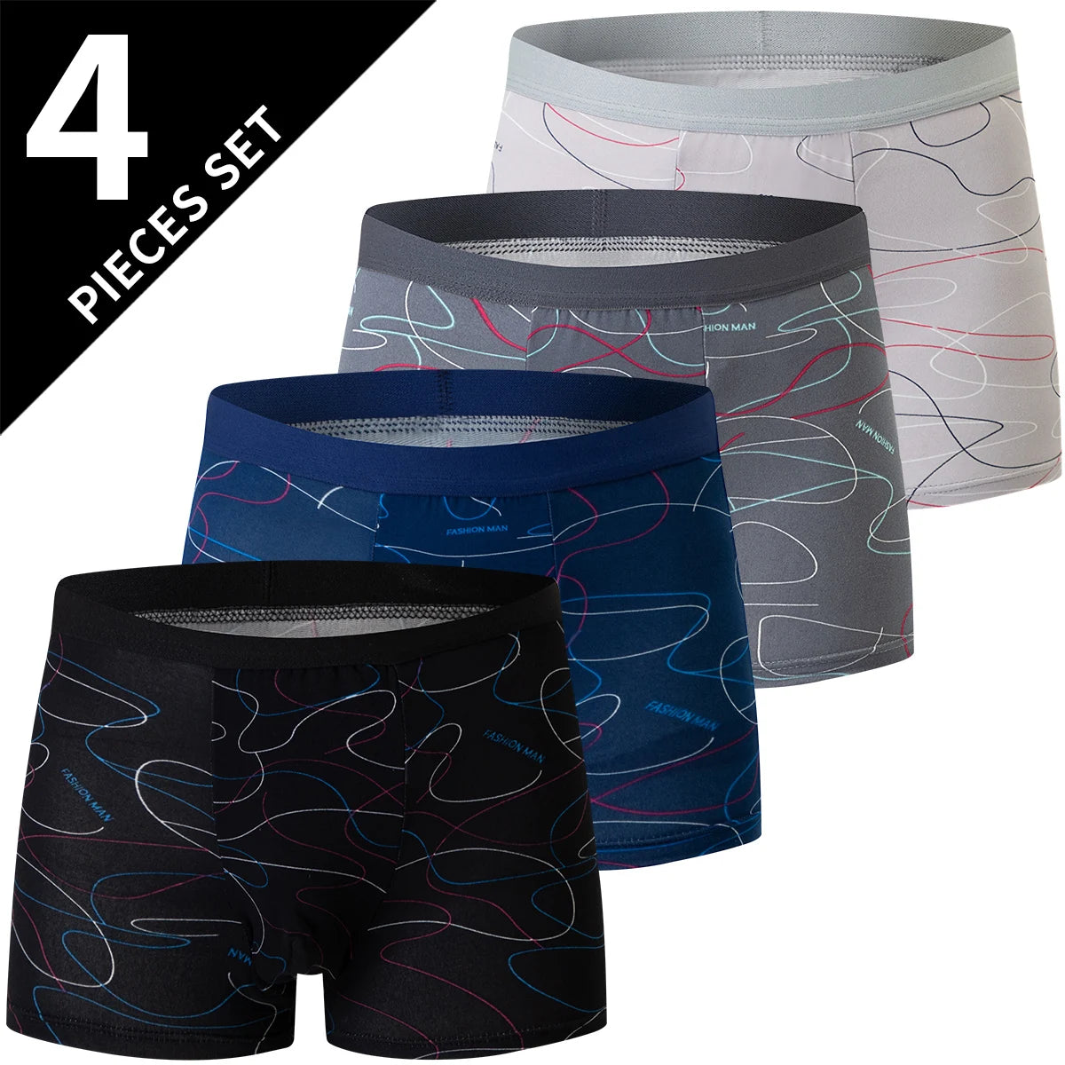 Men's Fashion Printed Boxers Breathable Underwear 6XL